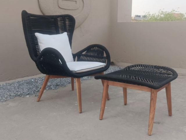 Noir Retreat Lounge Chair and Ottoman