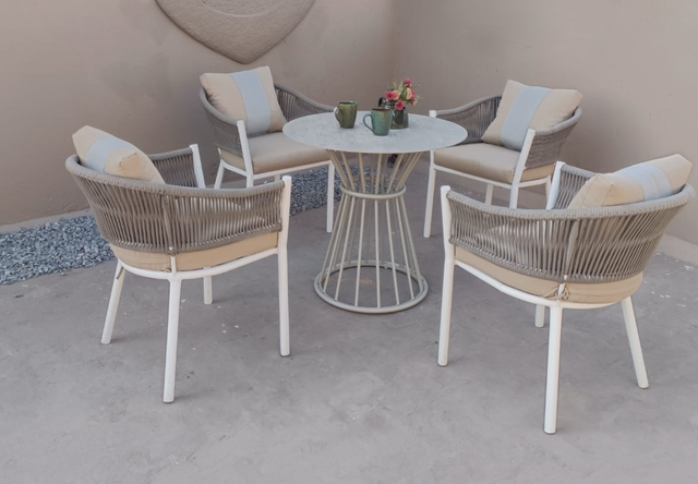 Desert Sands Rope and Metal Chair Set