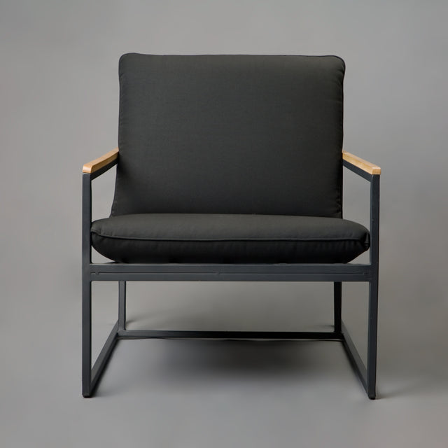 Backwood Black Square Arm Chair