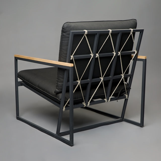 Backwood Black Square Arm Chair
