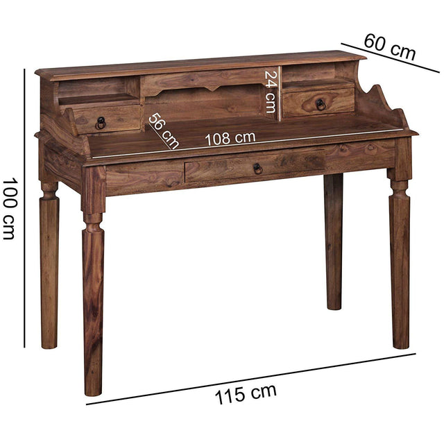 Rajputana Imperial Solid Wood Study Table - Bareeki
