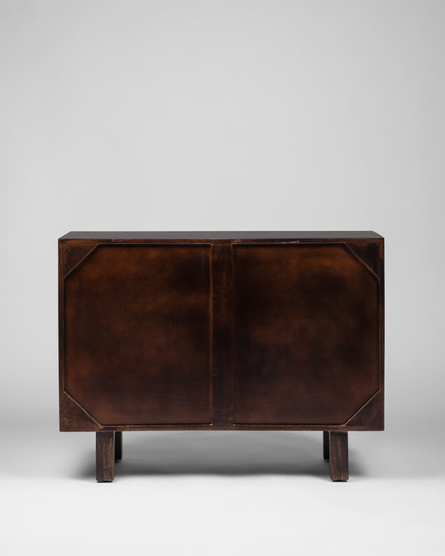 Scandinavian Contemporary Mango Wood and Cane Chest of Drawers