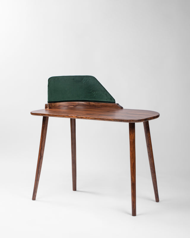 Dark Wood and Emerald Green Study Table