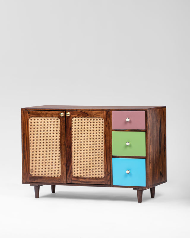 Bauhaus Inspired Retro Solid Wood Storage Cabinet
